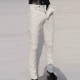 Phần mỏng Hàn Quốc phiên bản cao cấp khâu chặt chẽ pu quần da của nam giới đại học thợ làm ca sĩ hiệu suất làm việc quần áo trắng quần áo nam Quần da