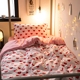 Xu hướng trong cô gái màu hồng tình yêu 1.8 2.0 mét bốn mảnh giường đơn chăn đơn bìa sinh viên 1.2 m ba mảnh chăn ga gối Bộ đồ giường bốn mảnh