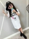 Quần áo trẻ em cha mẹ tải trẻ em mùa hè 2019 trong phần dài của cô gái lớn cotton hoạt hình áo thun ngắn tay trẻ em phiên bản Hàn Quốc từ bi - Áo thun đồ trẻ em Áo thun