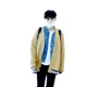 Mùa xuân và Mùa Thu của Nam Giới Exo Zhang Yixing với Loose Knit Cardigan Tương Phản Joker Colorblock Dài Tay Áo Len Vài Cặp đôi áo len