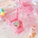 Nhật bản màu hồng cô gái tim mini giỏ mua hàng xe đẩy máy tính để bàn trang trí phun lưu trữ giá ảnh đạo cụ món quà Trang trí nội thất