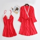 Vài bộ đồ ngủ mùa hè nam ngắn tay quần nightdress robe red newlyweds cưới đồ ngủ cô dâu trang điểm mặc quần áo gown bộ bông ấp áp mùa đông nam nữ Cặp đôi