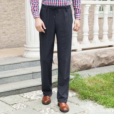 Mô hình mùa xuân đàn ông trung niên đàn hồi eo thẳng quần eo cao đàn hồi cao thường quần dài cũ quần lỏng lẻo