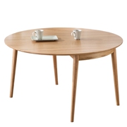 恒兴达白橡木纯实木圆桌1.2米单桌