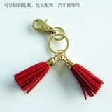 Красный брелок с кисточками, сумка, упаковка, золотая подвеска, аксессуар
