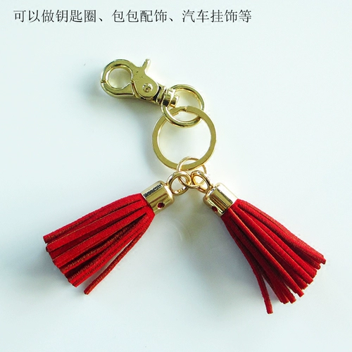 Красный брелок с кисточками, сумка, упаковка, золотая подвеска, аксессуар