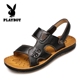 Playboy sandal nam 2018 mới hè nam đi biển đi giày da mang dép hở ngón và dép nam sandal adidas nam Sandal