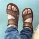 Dép nam mùa hè 2018 phiên bản Hàn Quốc của dép da và dép có quai gót chân đi biển sandal nam đẹp Sandal