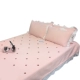 Xuất khẩu Hàn Quốc hồng chần trải giường quilted cover sheets rửa bông thêu lá sen ren mùa hè là ba mảnh drap giường đẹp Trải giường
