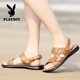 Playboy sandal nam 2018 mới hè nam đi biển đi giày da mang dép hở ngón và dép nam sandal adidas nam Sandal