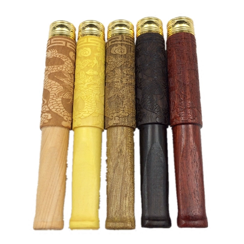 Натуральный сплошной деревянный сигаретный фильтр хрончо можно очистить до резных черно -красных сандаловых скал Сянглон