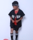 Giải phóng mặt bằng màu đen trẻ em của đường phố nhảy jazz trang phục khiêu vũ phù hợp với da đồng phục bóng chày quần short hip hop hiphop quần áo trẻ em Trang phục
