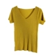 Bất bắn mùa hè đan T-Shirt nữ phần ngắn V-Cổ áo thun siêu mỏng màu rắn ngắn tay mỏng giảm béo hoang dã đáy áo triều