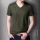 Băng lụa cotton ngắn tay nam t-shirt giản dị Hàn Quốc phiên bản của V-Cổ áo sơ mi từ các màu nóng giản dị thủy triều của nam giới quần áo Mẫu áo phông nam đẹp 2019 Áo phông ngắn