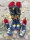 2016 sản phẩm mới màu xanh đậm calla lily in cao su tự nhiên thời trang nữ mưa đi mưa đi giày cao gót overshoes giày cao su - Rainshoes