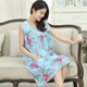 Mùa hè trung niên đồ ngủ nữ cotton lụa mẹ váy không tay nightdress mùa hè phần mỏng kích thước lớn nhân tạo cotton dress váy thiết kế cao cấp Đêm đầm