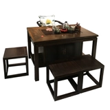 Чайный стол и стул Комбинация Новый китайский сплошной древесный столик простота чайный чайный стол