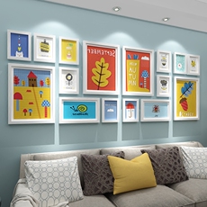 Настенные фотокартины 照片墙相框墙客厅简约现代装饰相框挂墙创意组合悬挂实木相片墙