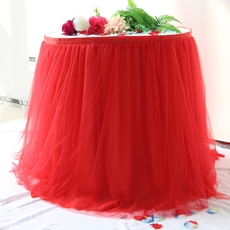 Таблица юбка Туту пряжи 新款婚庆签到台网纱甜品桌围定制宴会生日桌套纱幔桌裙蓬蓬纱桌布