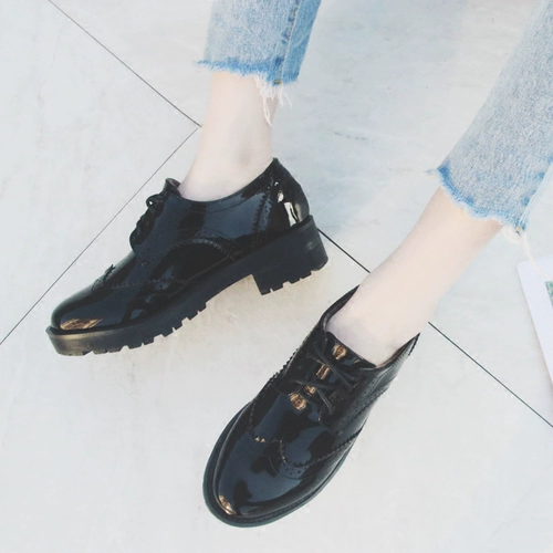 Новый продукт черные густые каблуки, одиночные -Harajuku Xiaosu Лето летние женские корейские издания неглубокая студентка Wild Ulzzang