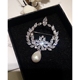 Star Star Ball Series Pearl Flame Crystal Micro-Inlay Diamond Zircon Trâm Huy hiệu e-367 - Trâm cài cài áo vest nam Trâm cài