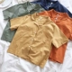 RENA chủ tiệm đề nghị tính khí retro bốn màu phù hợp với mùa hè cổ áo ve áo nhỏ là mỏng hoang dã túi áo sơ mi