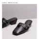 [Orphaned tùy chỉnh] Muller giày với đầu vuông da mặc baotou dép nữ 2017 mùa hè mới Châu Âu và Mỹ sandal bitis nữ Dép