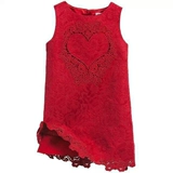 Красное демисезонное детское платье без рукавов, подарок на день рождения, с вышивкой