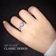 925 sterling silver bạc cổ điển sáu claw 1 carat mô phỏng nhẫn ladies kim cương nhẫn cưới zircon micro-set kim cương bạc tính khí Nhẫn