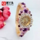 Authentic cloisonne vòng tay mạ vàng hợp kim rỗng cung điện mở khóa sống 珐 琅 xem nữ 珐 琅 gửi mẹ