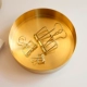 Nhỏ Bắc Âu đồng nguyên chất khay retro Khay lưu trữ kim loại tròn bằng đồng thau vàng hồng vàng lưu trữ khay trang trí Trang trí nội thất