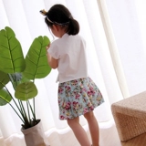 Детская хлопковая летняя весенняя юбка, детская одежда, цветочный принт, подходит для подростков