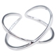 Nhật bản và Hàn Quốc phiên bản của S925 sterling silver ring X chữ thập mở mịn ba chiều mở vòng thiết kế đơn giản nhẫn bạc Nhẫn