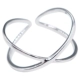Nhật bản và Hàn Quốc phiên bản của S925 sterling silver ring X chữ thập mở mịn ba chiều mở vòng thiết kế đơn giản nhẫn bạc