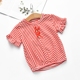 2018 quần áo trẻ em phụ nữ mới của kho báu Hàn Quốc phiên bản của sọc cotton ngắn tay T-Shirt stretch mồ hôi kho báu của phụ nữ hoang dã mùa hè áo sơ mi Áo thun