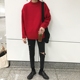 LES đẹp trai T Lin cong mùa thu và mùa đông Hàn Quốc nửa cổ áo len nam lỏng thanh niên bộ của các cặp vợ chồng áo len nam giới và phụ nữ Cặp đôi áo len