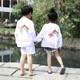 Qi Yue tự chế cha mẹ và con mặc mùa hè cotton và linen quần áo chống nắng gia đình ba gia đình nhà mặc thoáng khí điều hòa không khí áo sơ mi bãi biển áo khoác Trang phục dành cho cha mẹ và con