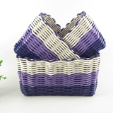 Пластиковая плетеная настольная корзина для хранения, пульт, система хранения, комплект, 3 предмета