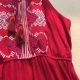 Mùa hè Hàn Quốc phiên bản của gió quốc gia thêu retro tính khí in ấn là mỏng kỳ nghỉ sexy treo cổ yếm trong ăn mặc váy voan váy đầm