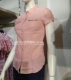 Baleno Benny Road counter mùa hè nữ màu rắn phiên bản Hàn Quốc của áo sơ mi cotton ngắn tay tự trồng 88504907 - Áo sơ mi