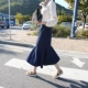 Mùa xuân và hè 2019 phiên bản Hàn Quốc của chiếc váy xẻ hông váy xòe trong phần dài váy đuôi cá cao nữ qua váy denim đến đầu gối - Váy