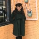 Tỏi Nhật Bản búp bê nhỏ ngọt ngào nơ len dài áo khoác lông dày - Accentuated eo áo