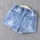 Quần short denim nữ 2019 mới hè hè thời trang thời trang trẻ em quần lửng hoang dã trẻ em lỗ ngoài mặc mỏng - Quần jean