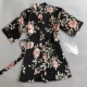 New silk áo ngủ nữ mùa hè sexy kimono tie băng lụa in đồ ngủ ngắn tay áo mỏng bên ngoài hàng loạt áo choàng tắm áo choàng