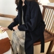 Giải phóng mặt bằng [ELINASEA] phiên bản Hàn Quốc hoang dã tự chế của vành đai đơn ngực ve áo sau khi chia tay áo dài nữ X áo khoác nike Trung bình và dài Coat