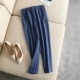 2018 mùa hè mới giả denim bông và vải lanh chín quần của phụ nữ thời trang hoang dã mỏng Hàn Quốc phiên bản của tie quần âu quần harem