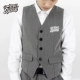 Popping nam và nữ sọc đen v-cổ vest khóa hip-hop hip-hop hiệu suất thể thao vest hiphop - Dệt kim Vest Dệt kim Vest