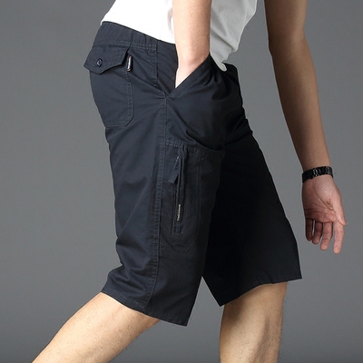 Cắt quần nam mùa hè trung niên 7 điểm quần short quần âu lỏng cha XL trung niên ống túm mỏng