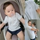 辰辰 妈 亲子 装 夏装 2018 mới cha và con trai với ngắn tay T-Shirt bé đứng cổ áo POLO áo giản dị cha mẹ và con
