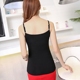 Camisole nữ đoạn ngắn chạm đáy mùa hè phương thức trắng chuyên nghiệp phụ nữ bên trong mặc một chiếc áo mỏng màu đen hàng đầu - Áo ba lỗ áo len sát nách Áo ba lỗ